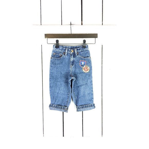 Baby GAP embroidered patch blue denim jeans 2 years